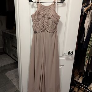 Azazie Taupe Maxi Dress